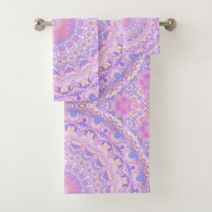 Trippy Colourful Intricate Boho Hippie Mandala Bath Towel Set