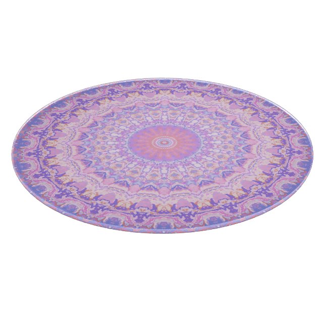 Trippy Colourful Intricate Boho Hippie Mandala Cutting Board (Corner)
