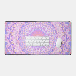 Trippy Colourful Intricate Boho Hippie Mandala Desk Mat