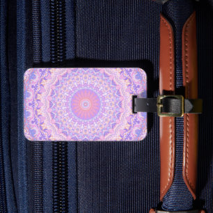 Trippy Colourful Intricate Boho Hippie Mandala Luggage Tag