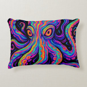 Trippy Colourful Octopus Decorative Cushion
