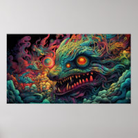 Trippy creature with psychedelic pattern  