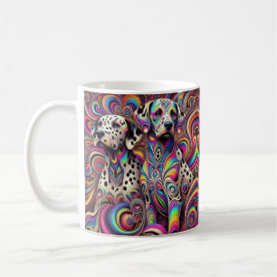 trippy dalmatian coffee mug