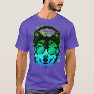 Trippy DJ Gift EDM Techno House Wolves  Wolf T-Shirt
