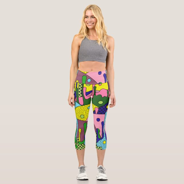 Trippy Drippy Capri Leggings (Front)