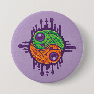Trippy Drippy Frog Yin Yang 7.5 Cm Round Badge
