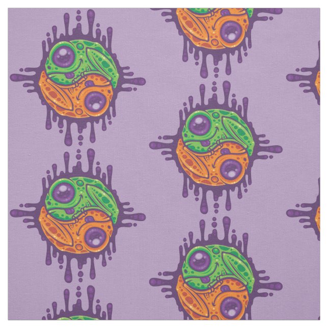 Trippy Drippy Frog Yin Yang Fabric (Swatch)