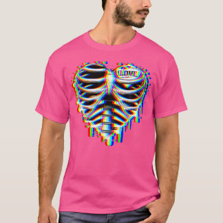 Trippy Edm House Music Lover Rave Heart Shape Vale T-Shirt