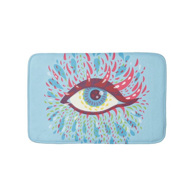 Trippy Eye Psychedelic Art Bath Mat (Front)