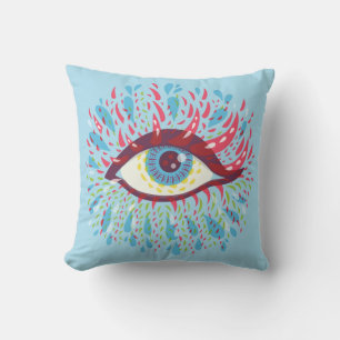 Trippy Eye Psychedelic Art Cushion