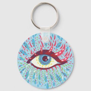 Trippy Eye Psychedelic Art Key Ring