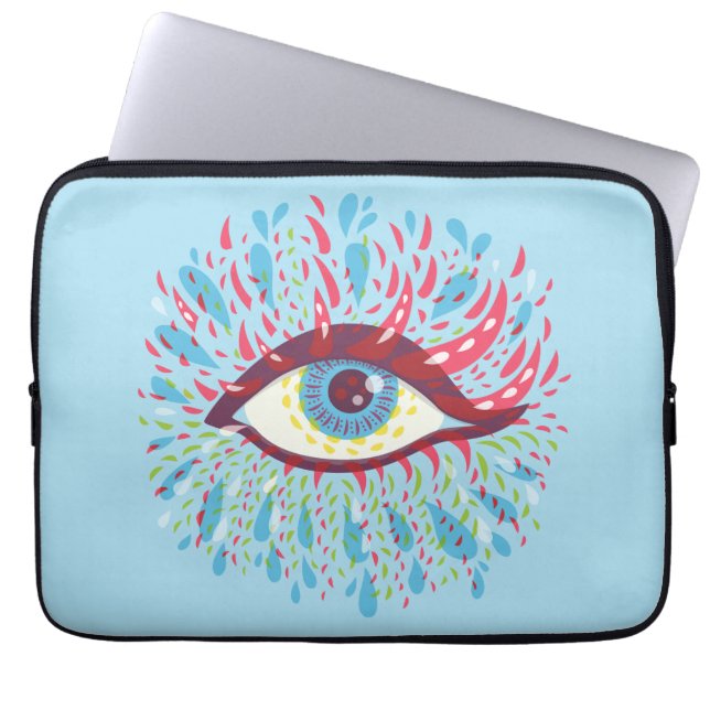 Trippy Eye Psychedelic Art Laptop Sleeve (Front)