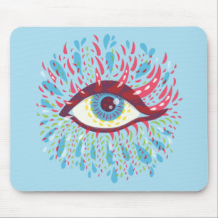 Trippy Eye Psychedelic Art Mouse Pad