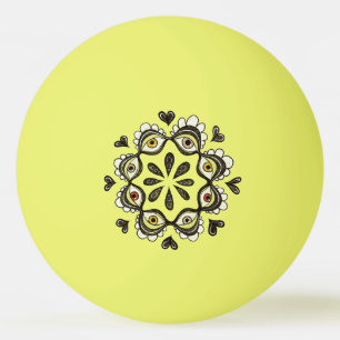 Trippy Eyes with Hearts Boho Gothic Weirdcore Art Ping Pong Ball