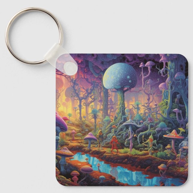 Trippy forest Key Ring (Front)