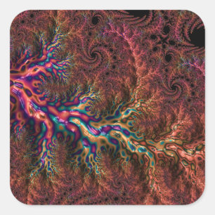 Trippy Fractal Square Sticker