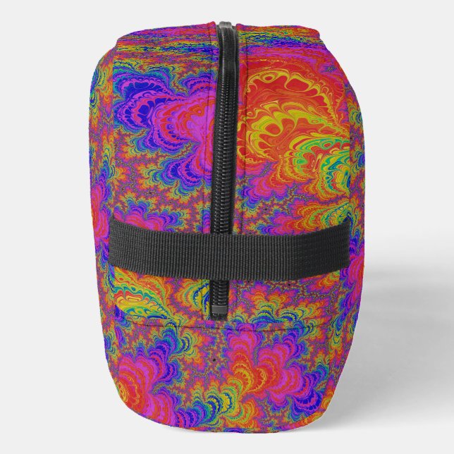 Trippy Funky Bold Vibrant Rainbow Abstract Fractal Dopp Kit (Left)