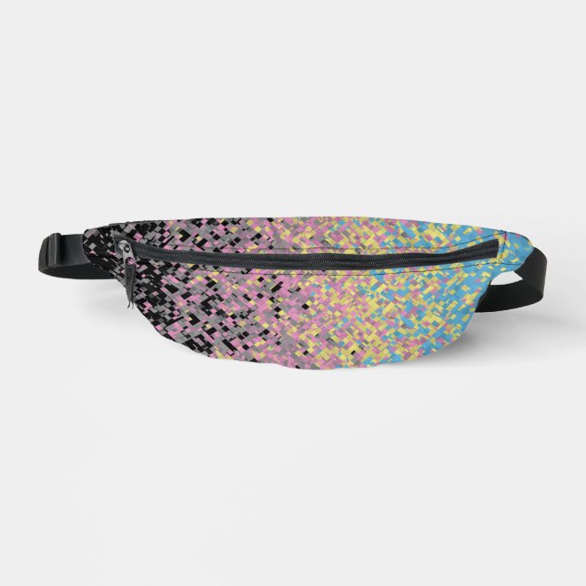 Trippy Funky Pixelated Polygender Pride Flag Bum Bags (Front)