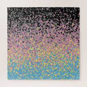 Trippy Funky Pixelated Polygender Pride Flag Jigsaw Puzzle