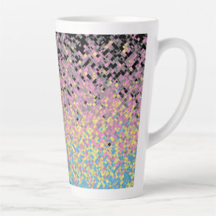 Trippy Funky Pixelated Polygender Pride Flag Latte Mug