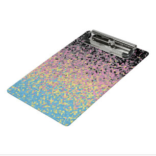 Trippy Funky Pixelated Polygender Pride Flag Mini Clipboard