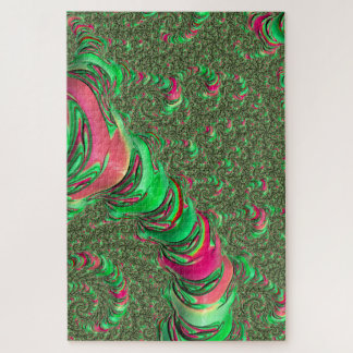 Trippy Funky Psychedelic Groovy Spiral Fractal Art Jigsaw Puzzle