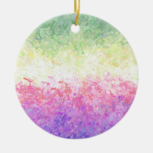 Trippy Groovy Boho Abstract Genderdoe Pride Flag Ceramic Tree Decoration