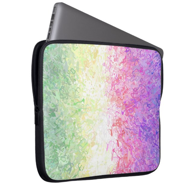 Trippy Groovy Boho Abstract Genderdoe Pride Flag Laptop Sleeve (Front Right)