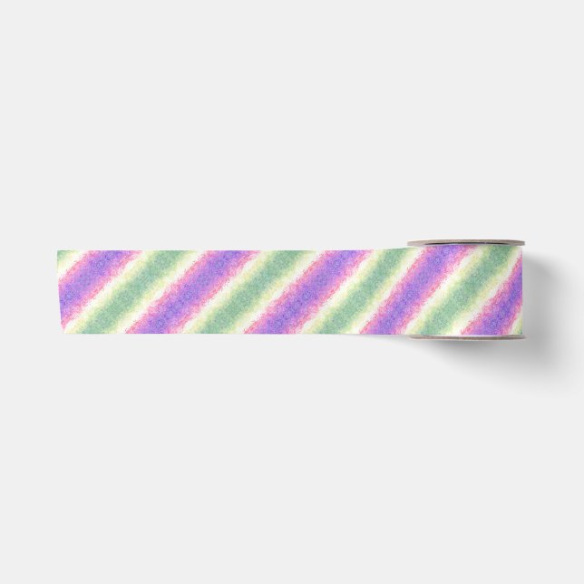 Trippy Groovy Boho Abstract Genderdoe Pride Flag Satin Ribbon (Front)
