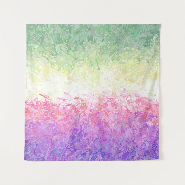 Trippy Groovy Boho Abstract Genderdoe Pride Flag Tapestry (Front)