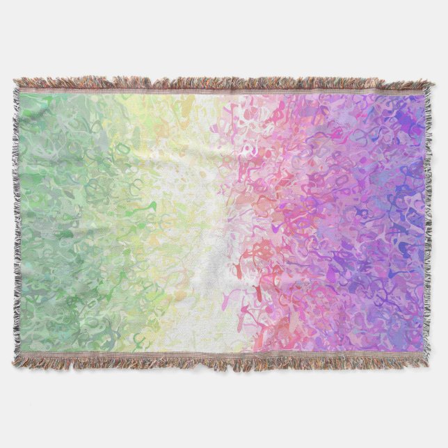 Trippy Groovy Boho Abstract Genderdoe Pride Flag Throw Blanket (Front)