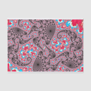 Trippy Groovy Boho Hippie Spiralling Fractal Art Tissue Paper