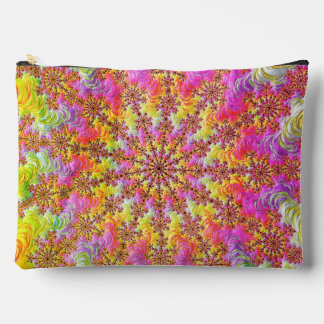 Trippy Groovy Funky Psychedelic Fractal Burst Accessory Pouch