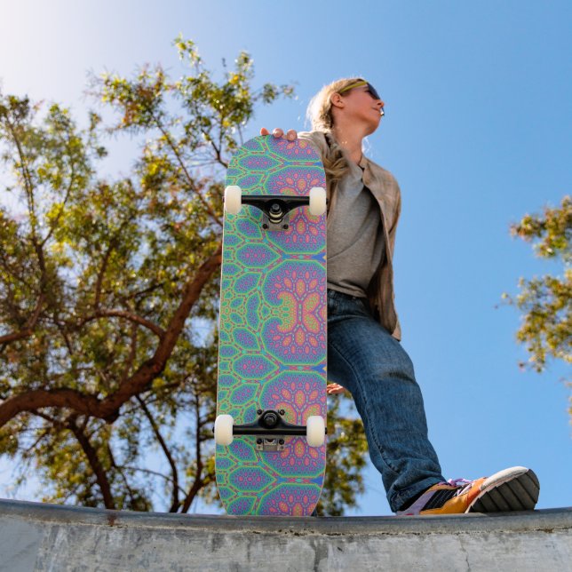 Trippy Groovy Mathematical Geometric Fractal Tree Skateboard (Outdoor 1)