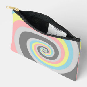 Trippy Groovy Spiral Abstract Demiflux Pride Flag Accessory Pouch