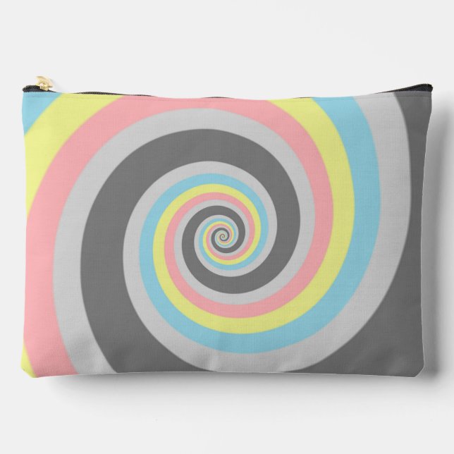 Trippy Groovy Spiral Abstract Demiflux Pride Flag Accessory Pouch (Front)