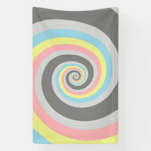 Trippy Groovy Spiral Abstract Demiflux Pride Flag Banner