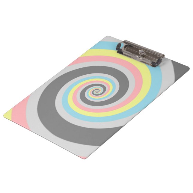 Trippy Groovy Spiral Abstract Demiflux Pride Flag Clipboard (Angled)