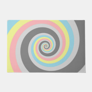 Trippy Groovy Spiral Abstract Demiflux Pride Flag Doormat