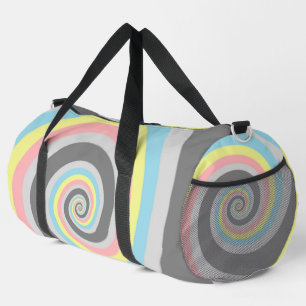 Trippy Groovy Spiral Abstract Demiflux Pride Flag Duffle Bag