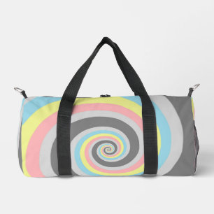 Trippy Groovy Spiral Abstract Demiflux Pride Flag Duffle Bag
