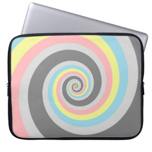 Trippy Groovy Spiral Abstract Demiflux Pride Flag Laptop Sleeve