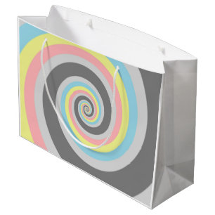Trippy Groovy Spiral Abstract Demiflux Pride Flag Large Gift Bag