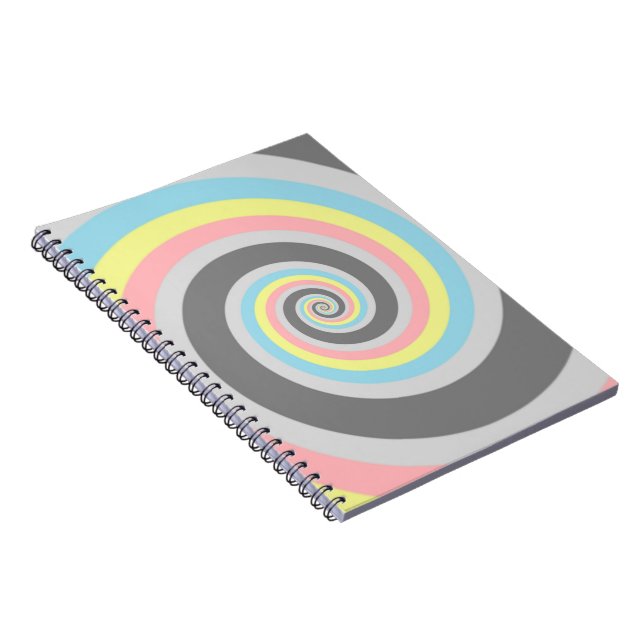 Trippy Groovy Spiral Abstract Demiflux Pride Flag Notebook (Right Side)