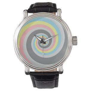 Trippy Groovy Spiral Abstract Demiflux Pride Flag Watch