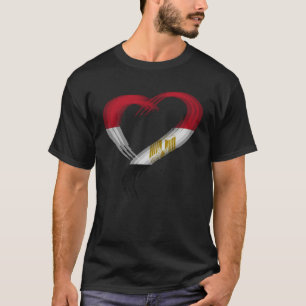 Trippy heart I love Egypt Egyptian flag Edm raves T-Shirt