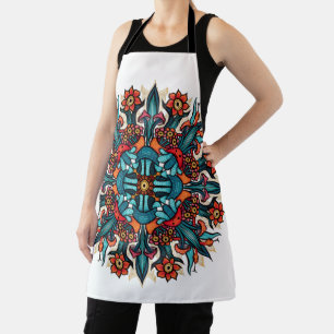 Trippy Hippie Mandala - Psychedelic Mushroom Apron