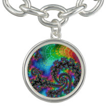 Trippy Hippie Psychedelic Rainbow Spiral Fractal