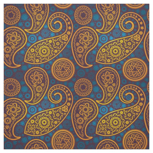 Trippy Hippy Retro Paisley Fabric (Swatch)