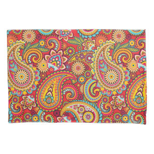 Trippy Hippy Retro Paisley Pillowcase